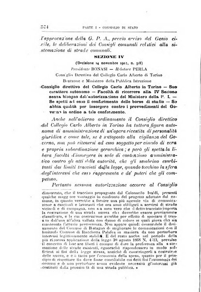 La giustizia amministrativa raccolta di decisioni e pareri del Consiglio di Stato, decisioni della Corte dei conti, sentenze della Cassazione di Roma, e decisioni delle Giunte provinciali amministrative