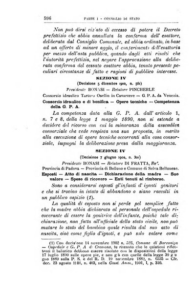 La giustizia amministrativa raccolta di decisioni e pareri del Consiglio di Stato, decisioni della Corte dei conti, sentenze della Cassazione di Roma, e decisioni delle Giunte provinciali amministrative