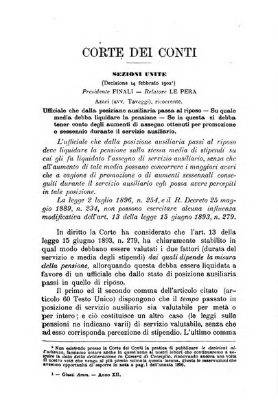 La giustizia amministrativa raccolta di decisioni e pareri del Consiglio di Stato, decisioni della Corte dei conti, sentenze della Cassazione di Roma, e decisioni delle Giunte provinciali amministrative