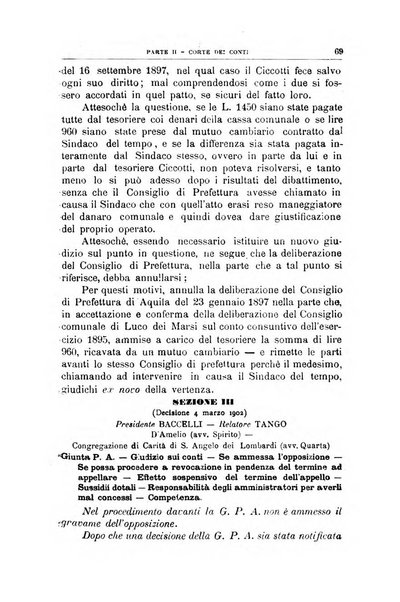 La giustizia amministrativa raccolta di decisioni e pareri del Consiglio di Stato, decisioni della Corte dei conti, sentenze della Cassazione di Roma, e decisioni delle Giunte provinciali amministrative