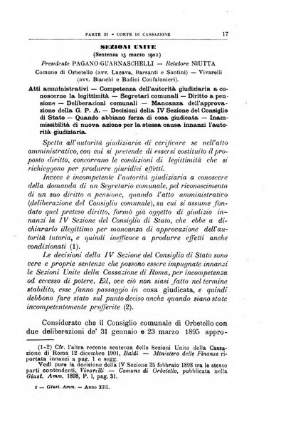 La giustizia amministrativa raccolta di decisioni e pareri del Consiglio di Stato, decisioni della Corte dei conti, sentenze della Cassazione di Roma, e decisioni delle Giunte provinciali amministrative