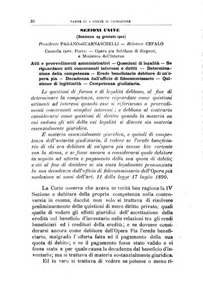 La giustizia amministrativa raccolta di decisioni e pareri del Consiglio di Stato, decisioni della Corte dei conti, sentenze della Cassazione di Roma, e decisioni delle Giunte provinciali amministrative