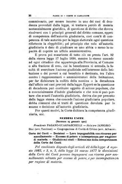 La giustizia amministrativa raccolta di decisioni e pareri del Consiglio di Stato, decisioni della Corte dei conti, sentenze della Cassazione di Roma, e decisioni delle Giunte provinciali amministrative