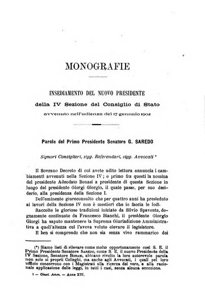 La giustizia amministrativa raccolta di decisioni e pareri del Consiglio di Stato, decisioni della Corte dei conti, sentenze della Cassazione di Roma, e decisioni delle Giunte provinciali amministrative