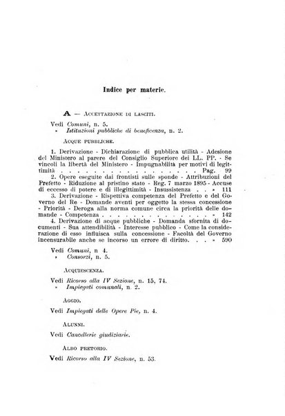 La giustizia amministrativa raccolta di decisioni e pareri del Consiglio di Stato, decisioni della Corte dei conti, sentenze della Cassazione di Roma, e decisioni delle Giunte provinciali amministrative