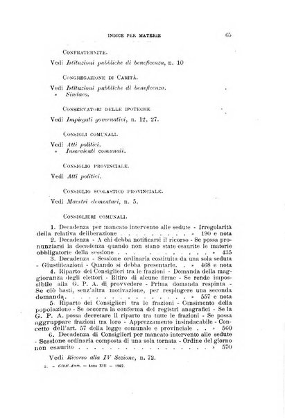 La giustizia amministrativa raccolta di decisioni e pareri del Consiglio di Stato, decisioni della Corte dei conti, sentenze della Cassazione di Roma, e decisioni delle Giunte provinciali amministrative