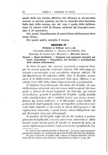 La giustizia amministrativa raccolta di decisioni e pareri del Consiglio di Stato, decisioni della Corte dei conti, sentenze della Cassazione di Roma, e decisioni delle Giunte provinciali amministrative