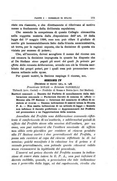 La giustizia amministrativa raccolta di decisioni e pareri del Consiglio di Stato, decisioni della Corte dei conti, sentenze della Cassazione di Roma, e decisioni delle Giunte provinciali amministrative