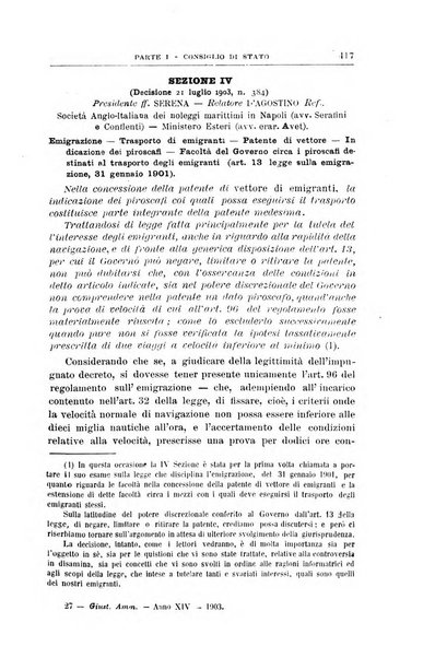 La giustizia amministrativa raccolta di decisioni e pareri del Consiglio di Stato, decisioni della Corte dei conti, sentenze della Cassazione di Roma, e decisioni delle Giunte provinciali amministrative