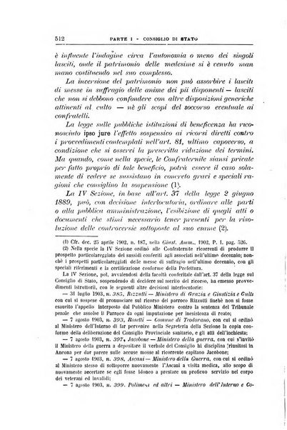 La giustizia amministrativa raccolta di decisioni e pareri del Consiglio di Stato, decisioni della Corte dei conti, sentenze della Cassazione di Roma, e decisioni delle Giunte provinciali amministrative