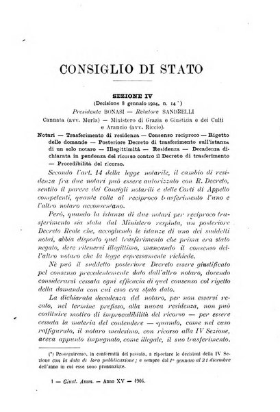 La giustizia amministrativa raccolta di decisioni e pareri del Consiglio di Stato, decisioni della Corte dei conti, sentenze della Cassazione di Roma, e decisioni delle Giunte provinciali amministrative