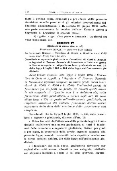 La giustizia amministrativa raccolta di decisioni e pareri del Consiglio di Stato, decisioni della Corte dei conti, sentenze della Cassazione di Roma, e decisioni delle Giunte provinciali amministrative