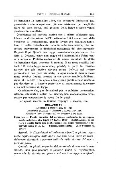 La giustizia amministrativa raccolta di decisioni e pareri del Consiglio di Stato, decisioni della Corte dei conti, sentenze della Cassazione di Roma, e decisioni delle Giunte provinciali amministrative