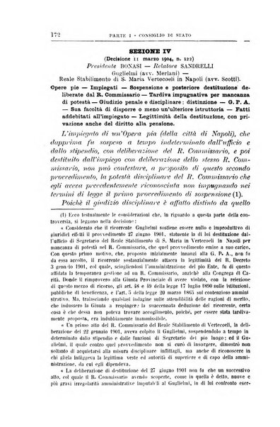 La giustizia amministrativa raccolta di decisioni e pareri del Consiglio di Stato, decisioni della Corte dei conti, sentenze della Cassazione di Roma, e decisioni delle Giunte provinciali amministrative