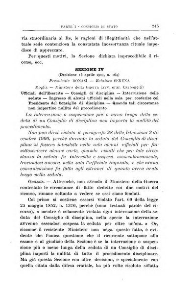 La giustizia amministrativa raccolta di decisioni e pareri del Consiglio di Stato, decisioni della Corte dei conti, sentenze della Cassazione di Roma, e decisioni delle Giunte provinciali amministrative