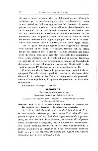 La giustizia amministrativa raccolta di decisioni e pareri del Consiglio di Stato, decisioni della Corte dei conti, sentenze della Cassazione di Roma, e decisioni delle Giunte provinciali amministrative