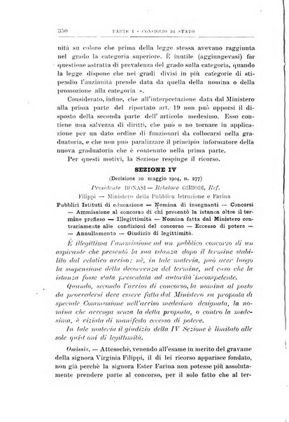 La giustizia amministrativa raccolta di decisioni e pareri del Consiglio di Stato, decisioni della Corte dei conti, sentenze della Cassazione di Roma, e decisioni delle Giunte provinciali amministrative