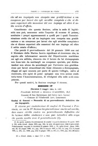 La giustizia amministrativa raccolta di decisioni e pareri del Consiglio di Stato, decisioni della Corte dei conti, sentenze della Cassazione di Roma, e decisioni delle Giunte provinciali amministrative