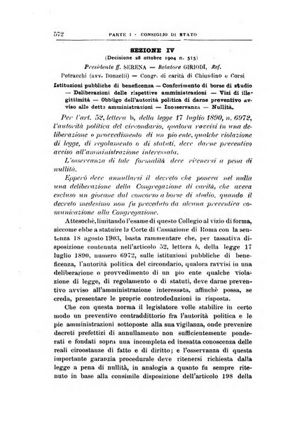 La giustizia amministrativa raccolta di decisioni e pareri del Consiglio di Stato, decisioni della Corte dei conti, sentenze della Cassazione di Roma, e decisioni delle Giunte provinciali amministrative