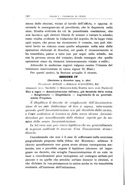 La giustizia amministrativa raccolta di decisioni e pareri del Consiglio di Stato, decisioni della Corte dei conti, sentenze della Cassazione di Roma, e decisioni delle Giunte provinciali amministrative