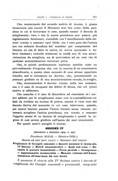 La giustizia amministrativa raccolta di decisioni e pareri del Consiglio di Stato, decisioni della Corte dei conti, sentenze della Cassazione di Roma, e decisioni delle Giunte provinciali amministrative