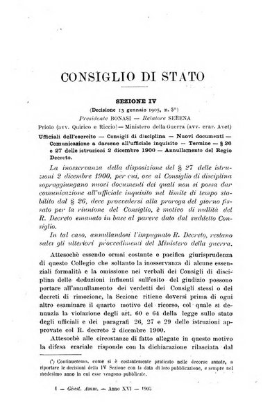 La giustizia amministrativa raccolta di decisioni e pareri del Consiglio di Stato, decisioni della Corte dei conti, sentenze della Cassazione di Roma, e decisioni delle Giunte provinciali amministrative