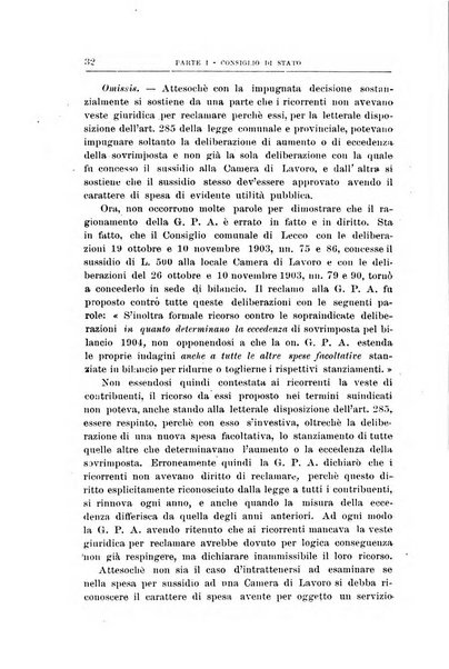 La giustizia amministrativa raccolta di decisioni e pareri del Consiglio di Stato, decisioni della Corte dei conti, sentenze della Cassazione di Roma, e decisioni delle Giunte provinciali amministrative