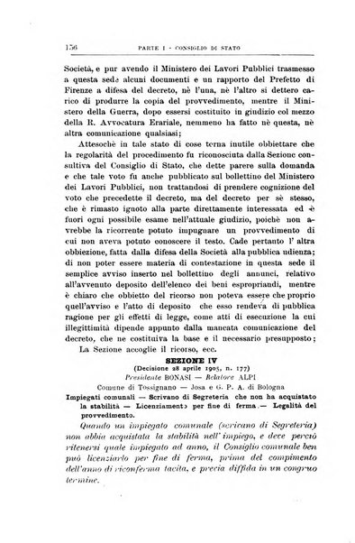 La giustizia amministrativa raccolta di decisioni e pareri del Consiglio di Stato, decisioni della Corte dei conti, sentenze della Cassazione di Roma, e decisioni delle Giunte provinciali amministrative