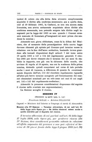 La giustizia amministrativa raccolta di decisioni e pareri del Consiglio di Stato, decisioni della Corte dei conti, sentenze della Cassazione di Roma, e decisioni delle Giunte provinciali amministrative