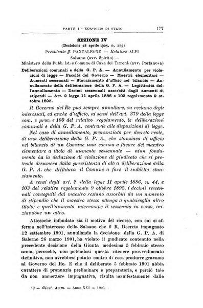 La giustizia amministrativa raccolta di decisioni e pareri del Consiglio di Stato, decisioni della Corte dei conti, sentenze della Cassazione di Roma, e decisioni delle Giunte provinciali amministrative