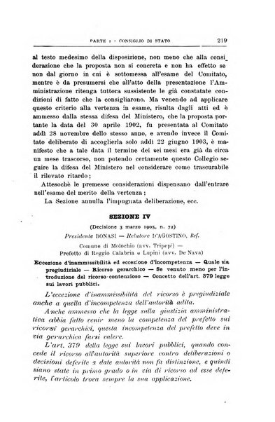 La giustizia amministrativa raccolta di decisioni e pareri del Consiglio di Stato, decisioni della Corte dei conti, sentenze della Cassazione di Roma, e decisioni delle Giunte provinciali amministrative