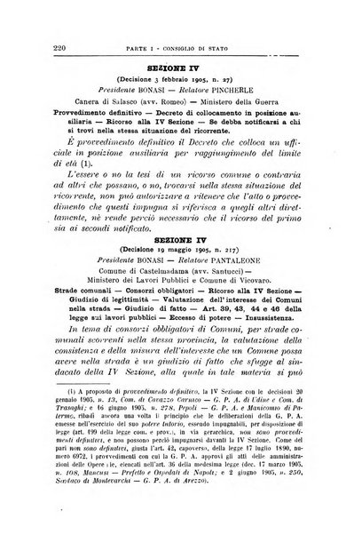 La giustizia amministrativa raccolta di decisioni e pareri del Consiglio di Stato, decisioni della Corte dei conti, sentenze della Cassazione di Roma, e decisioni delle Giunte provinciali amministrative