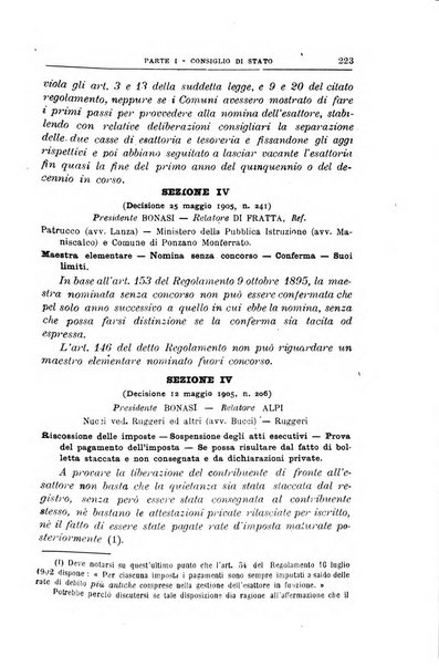 La giustizia amministrativa raccolta di decisioni e pareri del Consiglio di Stato, decisioni della Corte dei conti, sentenze della Cassazione di Roma, e decisioni delle Giunte provinciali amministrative