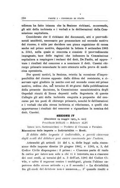 La giustizia amministrativa raccolta di decisioni e pareri del Consiglio di Stato, decisioni della Corte dei conti, sentenze della Cassazione di Roma, e decisioni delle Giunte provinciali amministrative