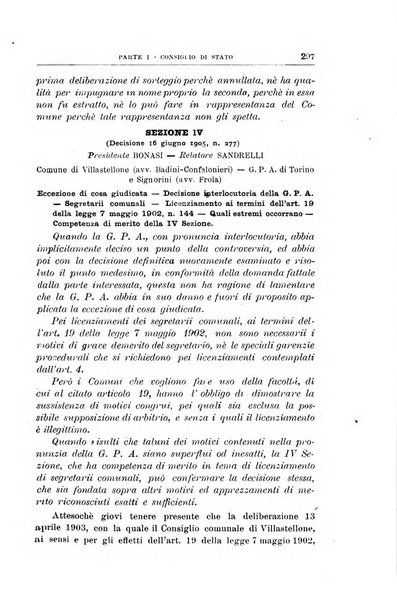 La giustizia amministrativa raccolta di decisioni e pareri del Consiglio di Stato, decisioni della Corte dei conti, sentenze della Cassazione di Roma, e decisioni delle Giunte provinciali amministrative