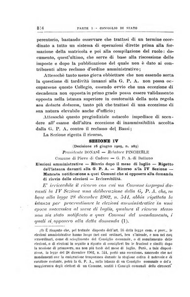 La giustizia amministrativa raccolta di decisioni e pareri del Consiglio di Stato, decisioni della Corte dei conti, sentenze della Cassazione di Roma, e decisioni delle Giunte provinciali amministrative