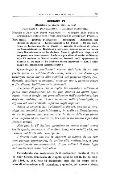 La giustizia amministrativa raccolta di decisioni e pareri del Consiglio di Stato, decisioni della Corte dei conti, sentenze della Cassazione di Roma, e decisioni delle Giunte provinciali amministrative