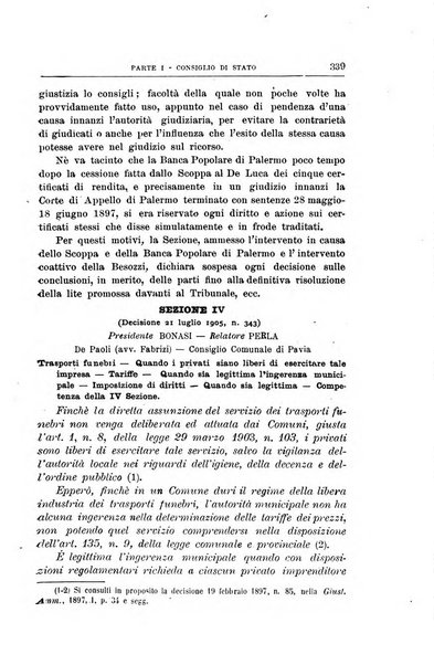 La giustizia amministrativa raccolta di decisioni e pareri del Consiglio di Stato, decisioni della Corte dei conti, sentenze della Cassazione di Roma, e decisioni delle Giunte provinciali amministrative