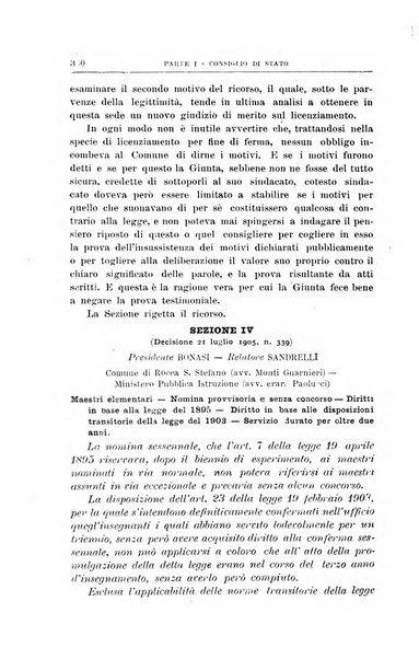 La giustizia amministrativa raccolta di decisioni e pareri del Consiglio di Stato, decisioni della Corte dei conti, sentenze della Cassazione di Roma, e decisioni delle Giunte provinciali amministrative