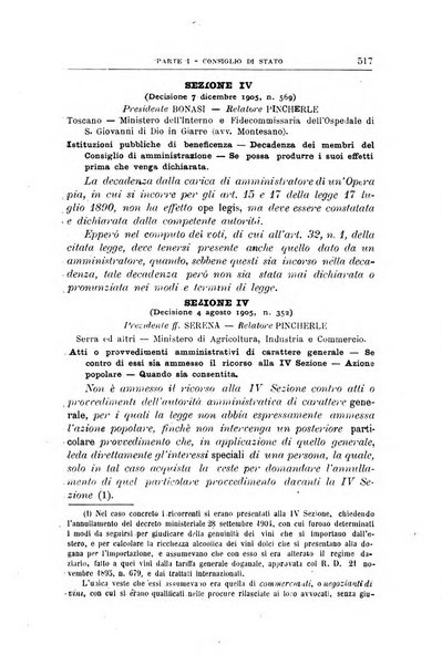 La giustizia amministrativa raccolta di decisioni e pareri del Consiglio di Stato, decisioni della Corte dei conti, sentenze della Cassazione di Roma, e decisioni delle Giunte provinciali amministrative