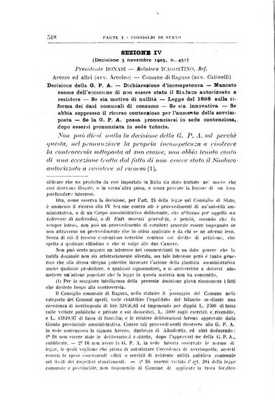 La giustizia amministrativa raccolta di decisioni e pareri del Consiglio di Stato, decisioni della Corte dei conti, sentenze della Cassazione di Roma, e decisioni delle Giunte provinciali amministrative