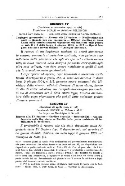 La giustizia amministrativa raccolta di decisioni e pareri del Consiglio di Stato, decisioni della Corte dei conti, sentenze della Cassazione di Roma, e decisioni delle Giunte provinciali amministrative