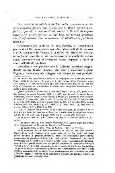 La giustizia amministrativa raccolta di decisioni e pareri del Consiglio di Stato, decisioni della Corte dei conti, sentenze della Cassazione di Roma, e decisioni delle Giunte provinciali amministrative