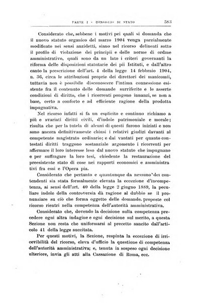 La giustizia amministrativa raccolta di decisioni e pareri del Consiglio di Stato, decisioni della Corte dei conti, sentenze della Cassazione di Roma, e decisioni delle Giunte provinciali amministrative