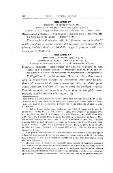 La giustizia amministrativa raccolta di decisioni e pareri del Consiglio di Stato, decisioni della Corte dei conti, sentenze della Cassazione di Roma, e decisioni delle Giunte provinciali amministrative