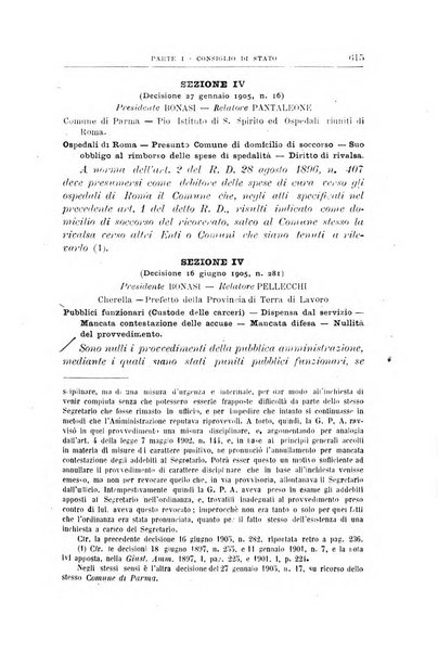 La giustizia amministrativa raccolta di decisioni e pareri del Consiglio di Stato, decisioni della Corte dei conti, sentenze della Cassazione di Roma, e decisioni delle Giunte provinciali amministrative