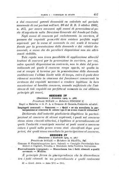 La giustizia amministrativa raccolta di decisioni e pareri del Consiglio di Stato, decisioni della Corte dei conti, sentenze della Cassazione di Roma, e decisioni delle Giunte provinciali amministrative