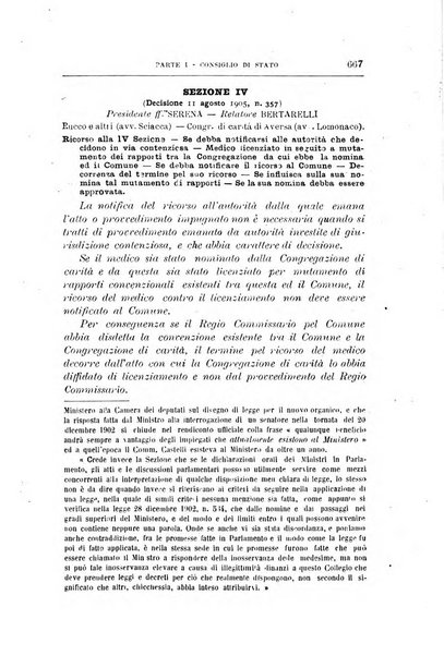 La giustizia amministrativa raccolta di decisioni e pareri del Consiglio di Stato, decisioni della Corte dei conti, sentenze della Cassazione di Roma, e decisioni delle Giunte provinciali amministrative