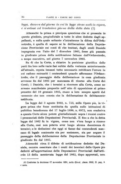 La giustizia amministrativa raccolta di decisioni e pareri del Consiglio di Stato, decisioni della Corte dei conti, sentenze della Cassazione di Roma, e decisioni delle Giunte provinciali amministrative