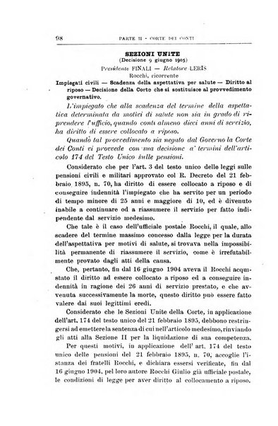 La giustizia amministrativa raccolta di decisioni e pareri del Consiglio di Stato, decisioni della Corte dei conti, sentenze della Cassazione di Roma, e decisioni delle Giunte provinciali amministrative